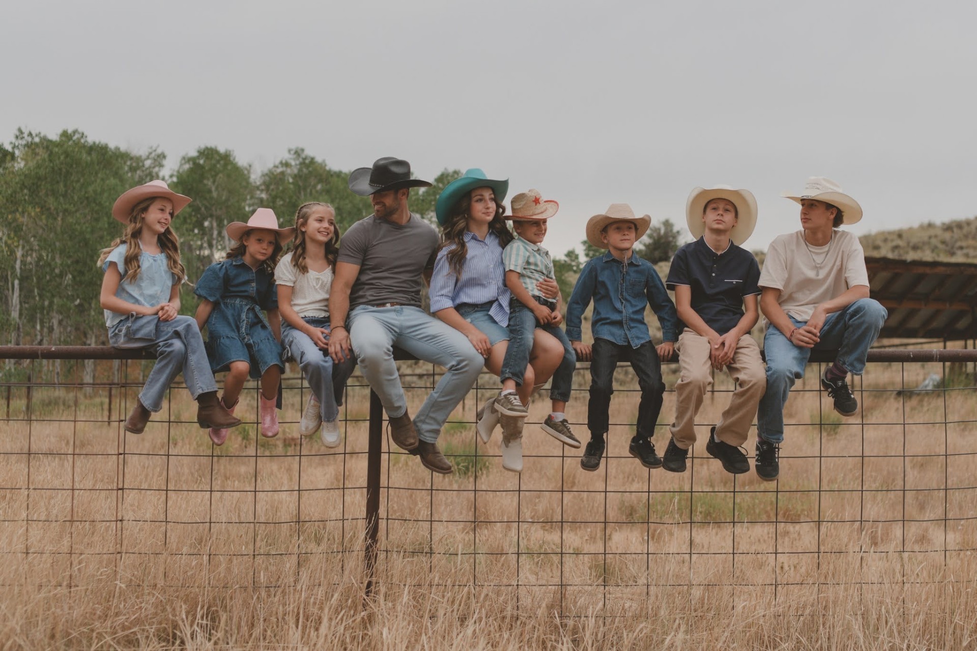Bubba Page with his wife and their eight kids